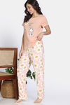 Zivame Farm Lore Knit Cotton Pyajama Set - Almost Apricot — thumbnail 3
